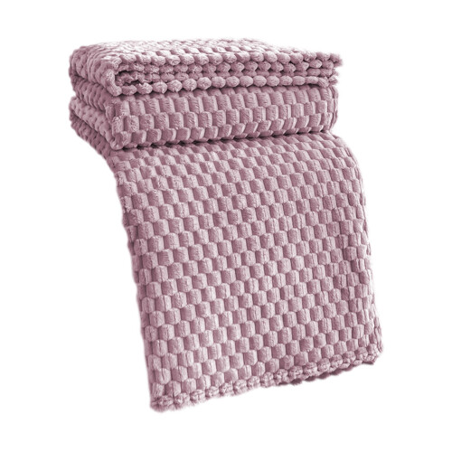 Fleece Blanket Microfiber Plush Soft Thickened Solid Color 1
