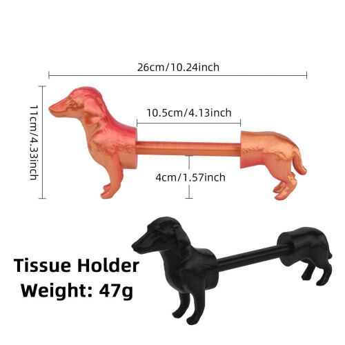 Dachshund Paper Towel Holder Black 3D Printed 2