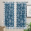 Blue Christmas Kitchen Curtains Snowflake Flower Design 2 2