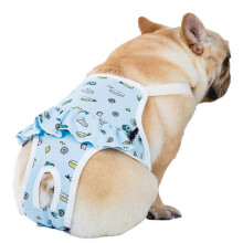 (Blue, M) Dog Diaper Adjustable Band Reusable Sanitary Period Pants for Female Dogs