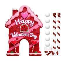 (1 Set, J) Lebkuchen-Zuckerstangen-Minigolfset zum Valentinstag (Schläger & 6 Bälle) – Indoor-Familienspaß von Jikaix