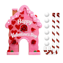 (1 Set, A) Lebkuchen-Zuckerstangen-Minigolfset zum Valentinstag (Schläger & 6 Bälle) – Indoor-Familienspaß von Jikaix