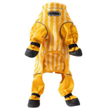 (Yellow, L) Wasserdichter, waschbarer Ganzkörper-Hundemantel mit Leinenöffnung für Spaziergänge im Regen und Outdoor-Aktivitäten