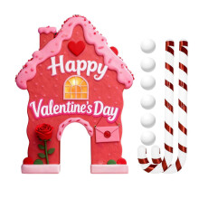 (1 Set, D) Lebkuchen-Zuckerstangen-Minigolfset zum Valentinstag (Schläger & 6 Bälle) – Indoor-Familienspaß von Jikaix