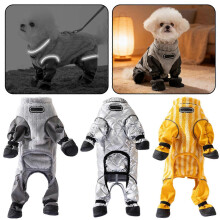 (Yellow, XXL) Waterproof Washable Full Body Dog Coat with Leash Access for Rainy Walks & Outdoor
