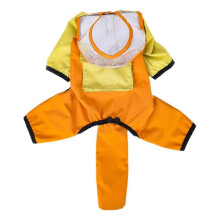 (Orange, L) Waterproof Dog Raincoat Transparent Hooded Jumpsuit Durable Weatherproof Jacket for Pets L