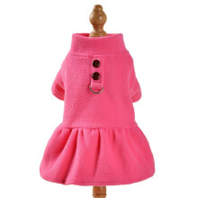 (Rose Red, M) Fashionable Pet Dress Pullover for Dogs and Cats Winter Warm with Traction Ring