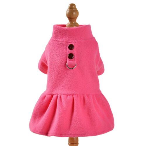 (Rose Red, M) Elegante pullover invernale per cani e gatti con anello antiscivolo.