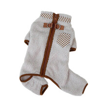 (Apricot, L) Pet Clothes Comfortable Dog Winter Jumpsuit with Zipper Design Easy Wear Cat Jumpsuit