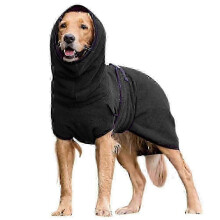 (Black, XXXXXL) 2025 Puppy Fleece Towelling Bathrobe Drying Sleepwear Warmer