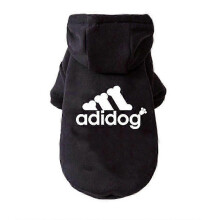 (Black, XL) Adidog Cotton Pet Hoodie Sweater Vest for Small Medium Dogs