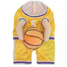 (Yellow, S) Niedliches Welpen-Basketballkostüm für Halloween-Cosplay (Größen S/M/L) mit Ball, atmungsaktiv