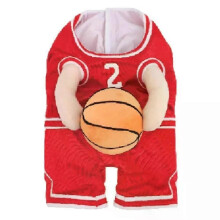 (Red, L) Cute Puppy Basketball Costume Halloween Cosplay S/M/L With Ball Breathable
