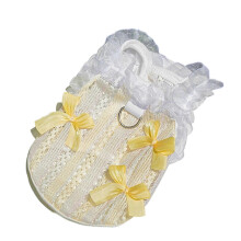 (Yellow, M) Blue XS Floral Breathable Lace Small Dog Vest for Photos Occasions