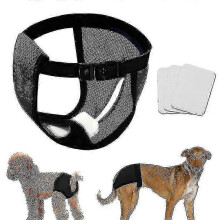 (Black, XL) 5er-Pack waschbare Hunde-Wärmewindelhosen mit 3 Hygieneeinlagen