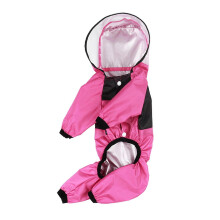 (rose red, L) Waterproof Dog Raincoat Reflective Windproof Small Medium Puppy Red XS
