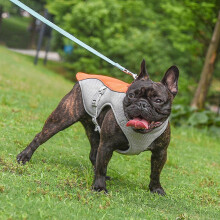 (Orange, M) Adjustable 3-Layer Reflective Dog Cooling Vest M L Sizes for Outdoor Summer Walking