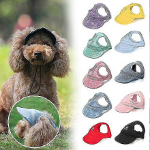 (Pink, L) Pet Dog Baseball Cap with Ear Holes Breathable Summer Travel Sun Hat
