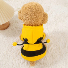 (Not Specified, M) Verdickter, leinenfreundlicher Hunde- und Katzenmantel mit Bienenmotiv für Herbst und Winter