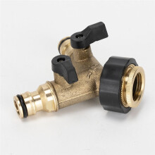 1PC 3/4In 4-Way Brass Plastic Garden Hose Splitter Y-Type Watering Connector Distributor for Outdoor Tap Faucet Adapter