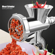 Aluminum Alloy Manual Meat Grinder Sausage Maker. Multi-Functional Kitchen Tool for Grinding Spices, Peppers