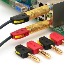 32A 4mm Bananenstekker Soldeerloze Snelkoppeling Hoge Stroom Vergulde Connectoren Audio Koperen Luidsprekers Versterker Zwart