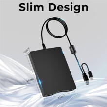 USB Floppy Drive 3.5Inch USB External Floppy Disk Drive Portable 1.44 MB FDD Drive Plug and for PC Windows XP 7 8 10 11