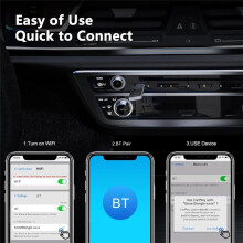 Bezprzewodowy Adapter CarPlay 2 w 1, Podwójny System CarPlay, Kompatybilny z Systemami IOS/Android, Automatyczny, Bez Opóźnień