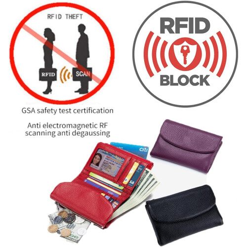 Pebble Real Leather Wallet Unisex Soft Small RFID Waterproof 2