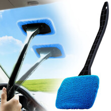 Microfiber Windshield Cleaning Tool with Long Handle 15.4
