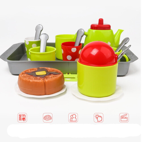 Educational Pretend Play Tea Set and Cookware for Kids 6-24 1