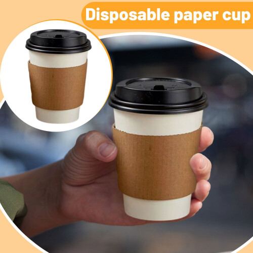 Disposable Paper Cups with Lids and Sleeves 50 Pack 16 oz 1