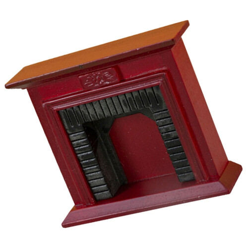 Dollhouse Christmas Fireplace Miniature Cabinet 2