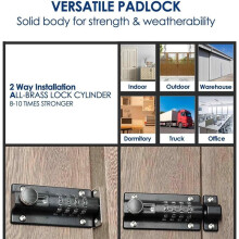 Combination Locking Bolt 4 Digit,Sliding Bolts- , Lockable Padbolt for Gate, Shed, Garage