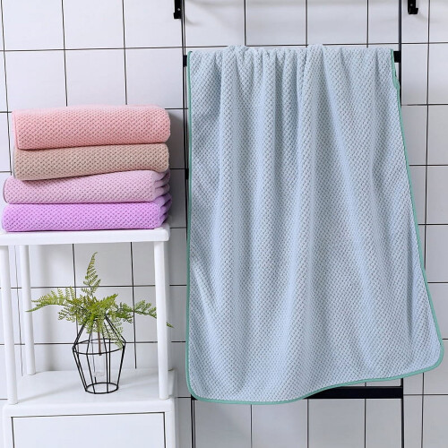 Coral Fleece Bath Towel Large Thick Honeycomb Pattern 2