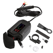 Motorcycle Usb Socket Charger 12v Waterproof Cell Phone Moto Adapter Fast Mobile Connector Port with Type C Voltmeter