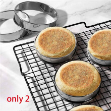2 Piezas de Anillo de Tarta de Acero Inoxidable de Doble Rodillo de 8 cm para Cocina, Moldes de Pastel de Fruta y Galletas