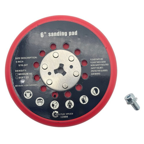 6 Inch Sanding Pad Kit Dust-Free Medium Hook and Loop Multi-Hole Grinding Plate for  RSM 60 45