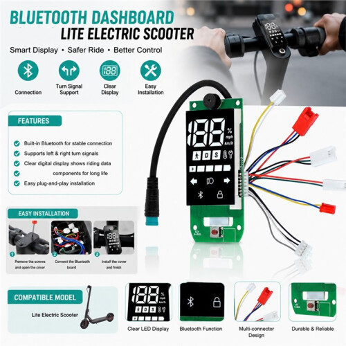 E-Scooter Dashboard Display Compatible with  6 Lite Turn Signal Instrument Panel Screen Display Circuit Board Accessories