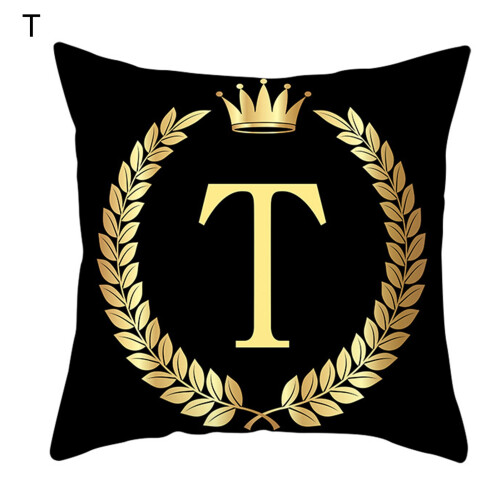 Pillow Cases Decorative Skin-Friendly Washable Black Gold