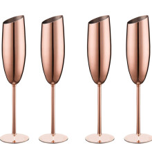 4Er-Set Champagner Wein Flöten Aus Edelstahl, Gläser Aus Roségold, Unzerbrechlich, Bruchsicher