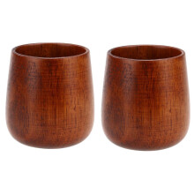 2X Primitive Tasse À ThÉ en Bois Fait À la Main en Bois Naturel Petit DÉJeuner BiÈRe Au Lait