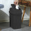 4.5-Gal Swing-Lid Trash Can Black Plastic 1