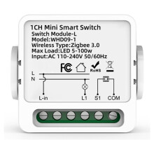 1 Way Zigbee for Breaker No Neutral Wire Required Works with for Life Alexa for Home Voice Control