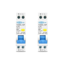 2X TOMZN 18MM 230V RCBO 1P+N 6KA Residual Current Differential Automatic Circuit Breaker, 16A
