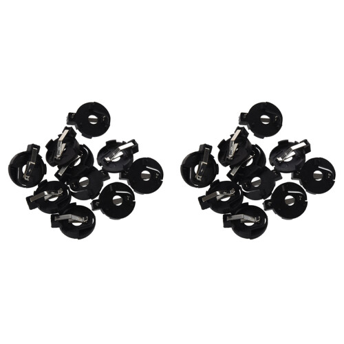 CR2016 2025 2032 Coin Cell Button Battery Holder Socket Black 20 Pcs