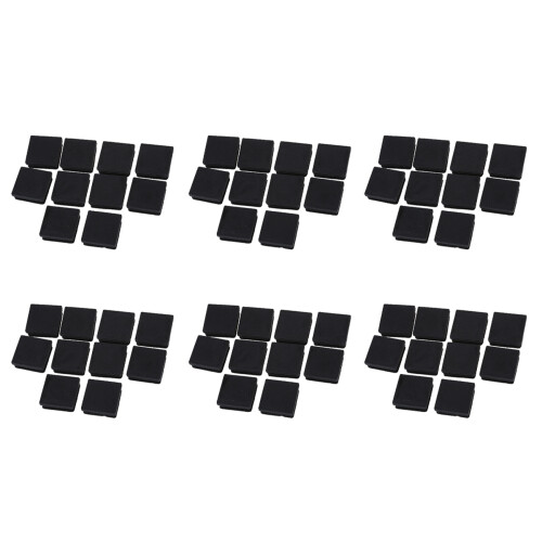40mm x 40mm Plastic Square Tube Inserts End Blanking Caps Black 60 Pcs