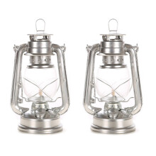 2X Vintage Eisenglas Hurrikan Kerosin Öllaterne Hängendes Licht / Lampe für Dach Boden, Gartenhof Patio Rasen Hochzeits Feier