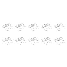 100X Quality 50mm Keyring Split Ring Set Heavy Duty Large Nickel Key Loop Sprung Hoop