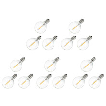 15 Stuks G40 Led-Vervangingslampen, E12 Schroefvoet Onbreekbaar Led-Bollampen voor Zonne-Lichtslingers Warm Wit